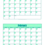 Blank printable January and February Calendar blank to be used for any year.