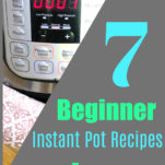 A Instant Pot with a napkin and wooden spoon sitting on a counter top.