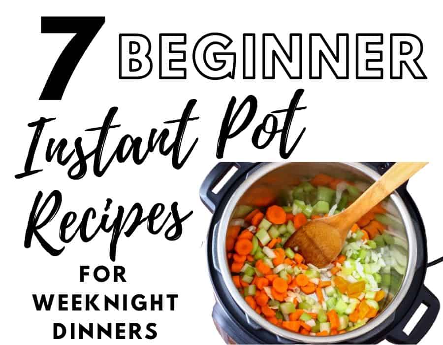 A Instant Pot filled with onions, bell peppers, carrotts, and a wooden spoon.