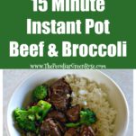 A white bowl filled with delicious beef and broccoli resting on a bed of white rice. Bowl is sitting on a white counter top.