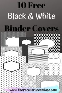 10 Free Black and White Binder Covers.
