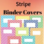 Different color stripe binder covers.