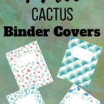 4 different color and design cactus binder covers.