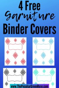 4 different color garniture binder covers.