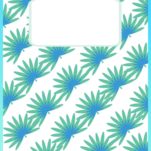 A green and blue succulent binder cover.