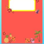 Coral color, Hawaiian theme binder cover.