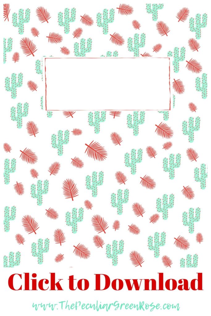 Free editable printable notebook covers