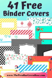 Different binder covers that are free to download and print. 