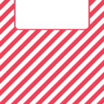 A pink and white stripe binder cover.