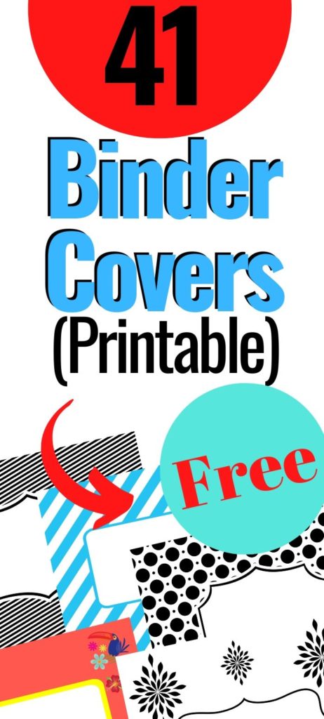 Different design and color free printable binder covers.
