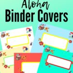 5 Colorful hawaiian themed binder covers.