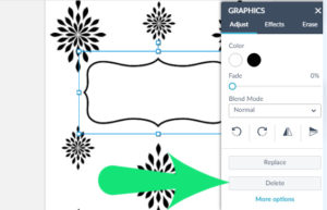 Screenshot of PicMonkey showing how to delete the label you created.