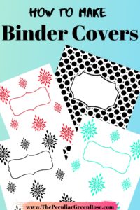 A picture showing 4 different binder covers you can make using PicMonkey