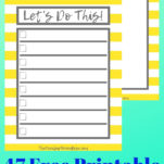 2 yellow and white stripe to do list. One with lines and boxes to check off and one without lines and boxes.