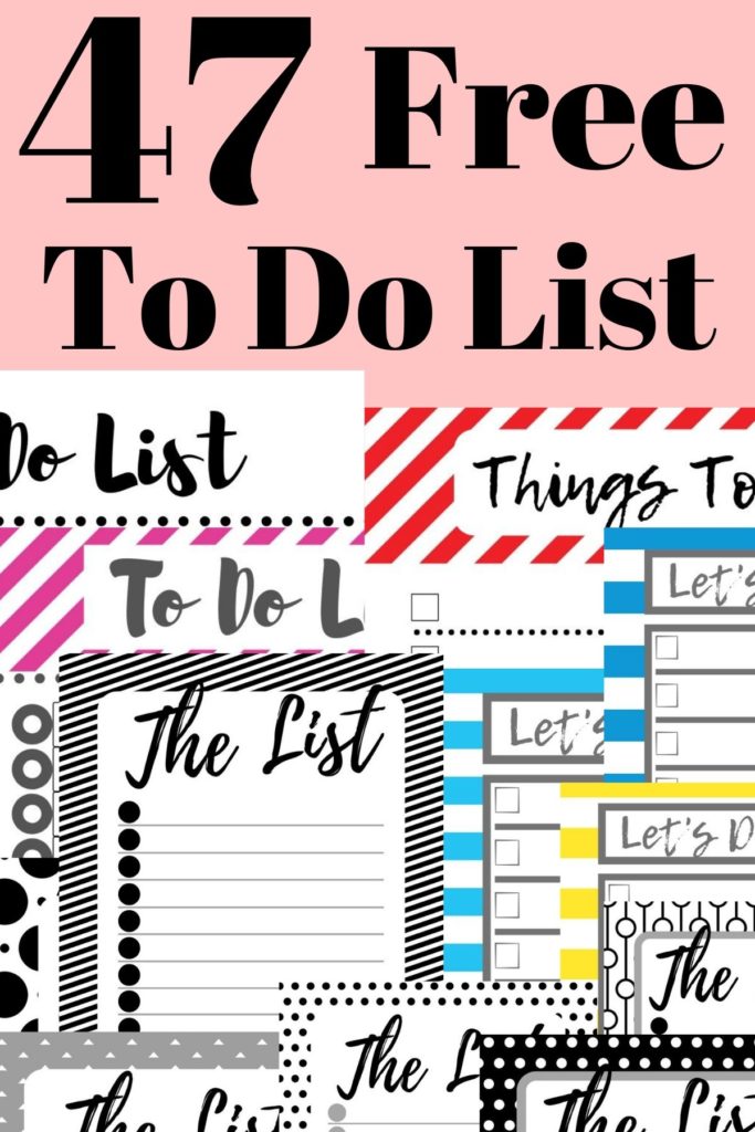 47 free printable to do list