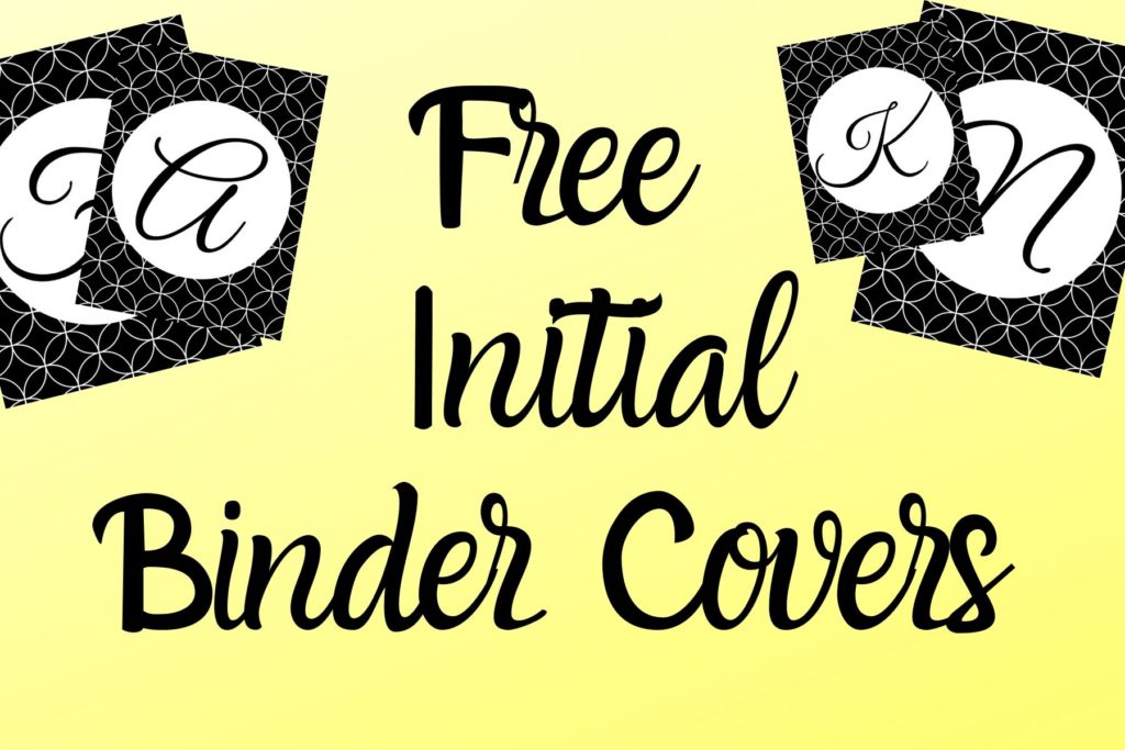 A cursive A, F, K, and N binder cover in black and white circle pattern design.