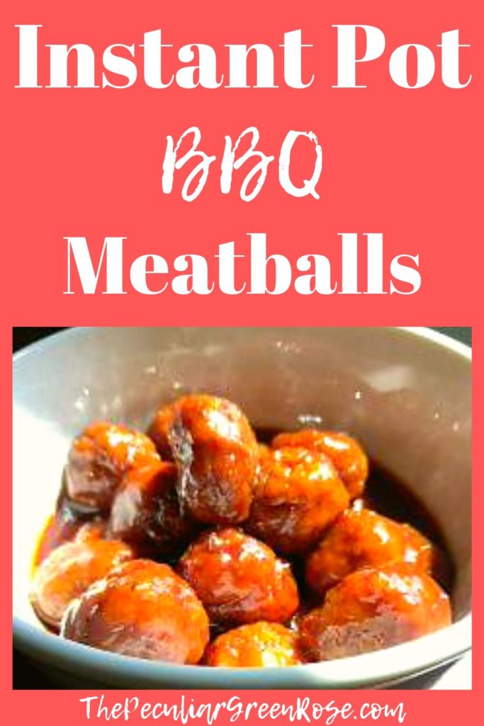 A white bowl filled with cooked bbq meatballs.