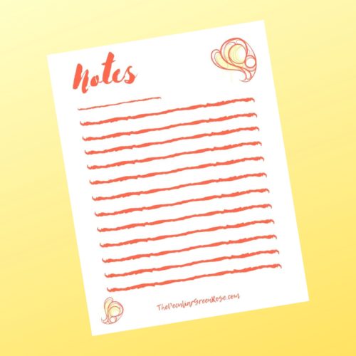9 Free Printable Notes Page Templates - The Peculiar Green Rose