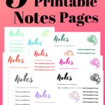 9 different colored notes pages.