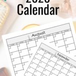 A black and white monthly calendar.