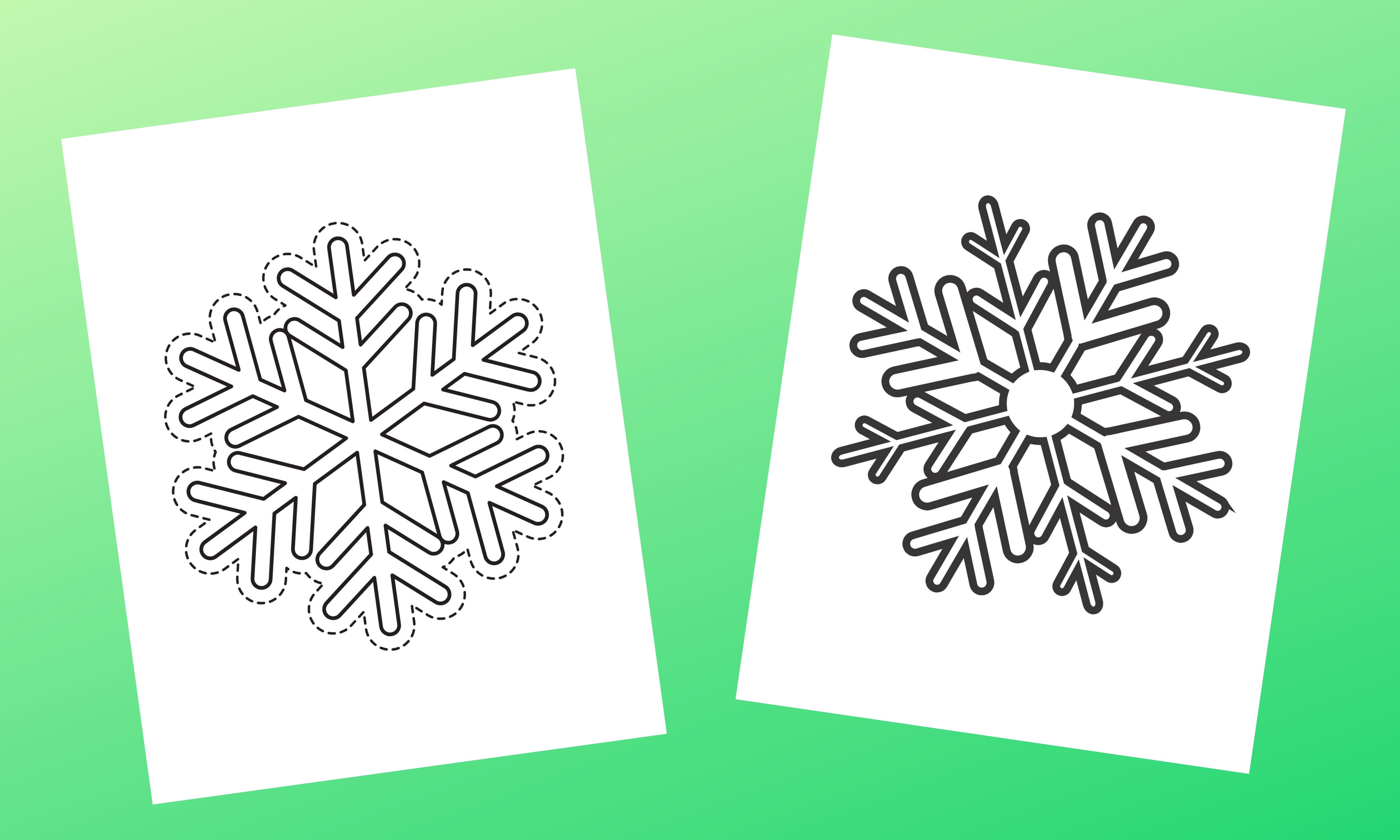 a black and white simple christmas snowflake coloring page