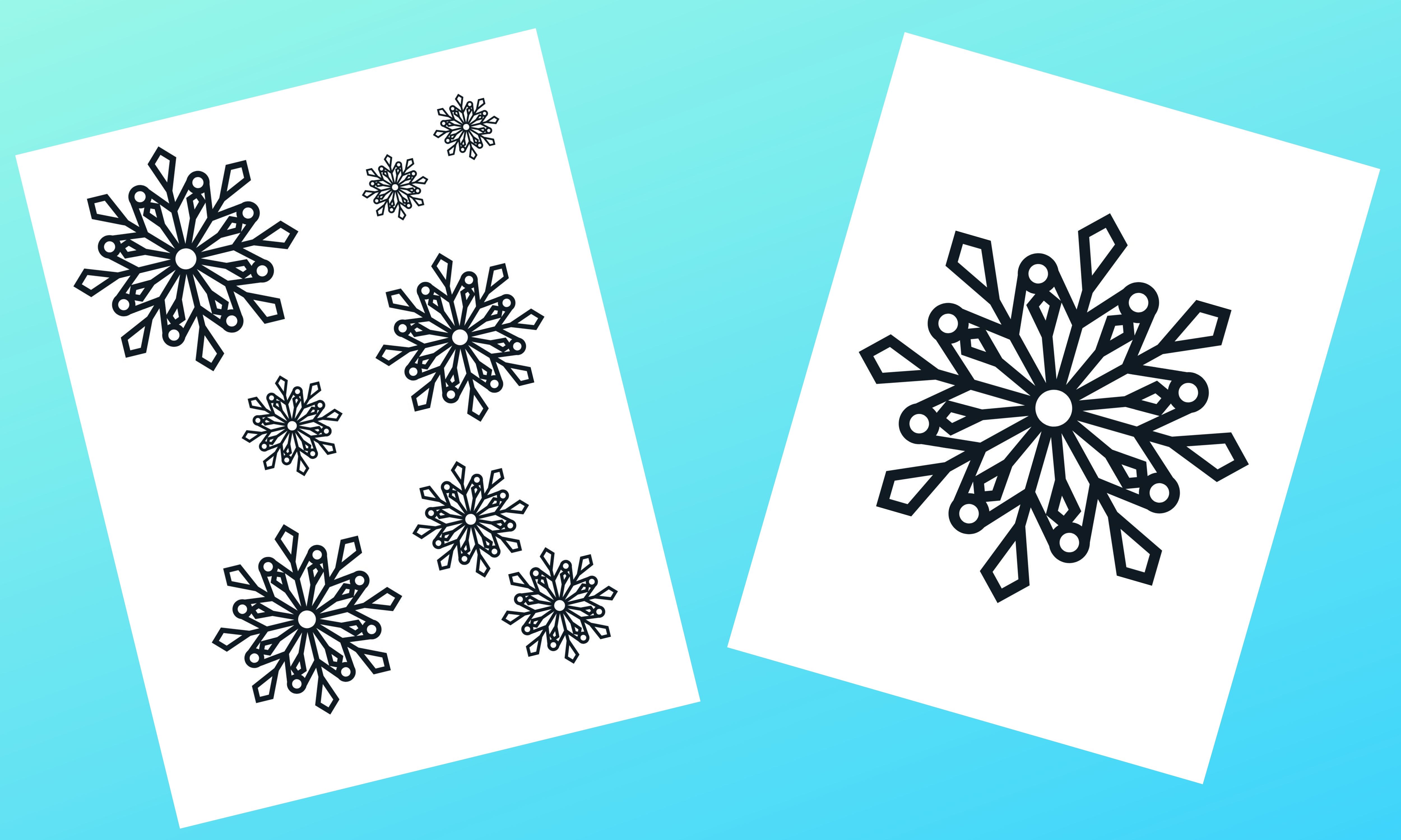 small and large snowflakes