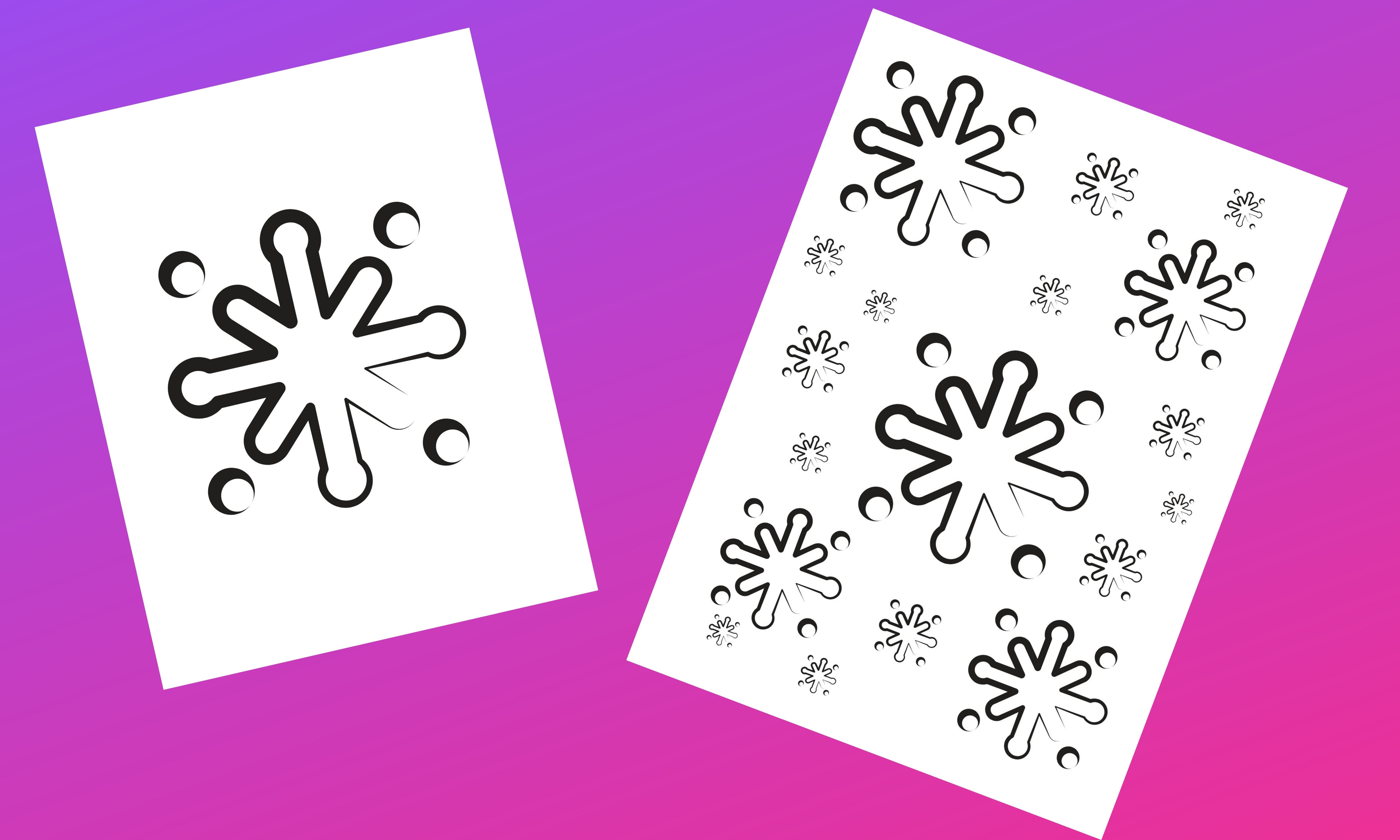 simple black and white snowflake templates