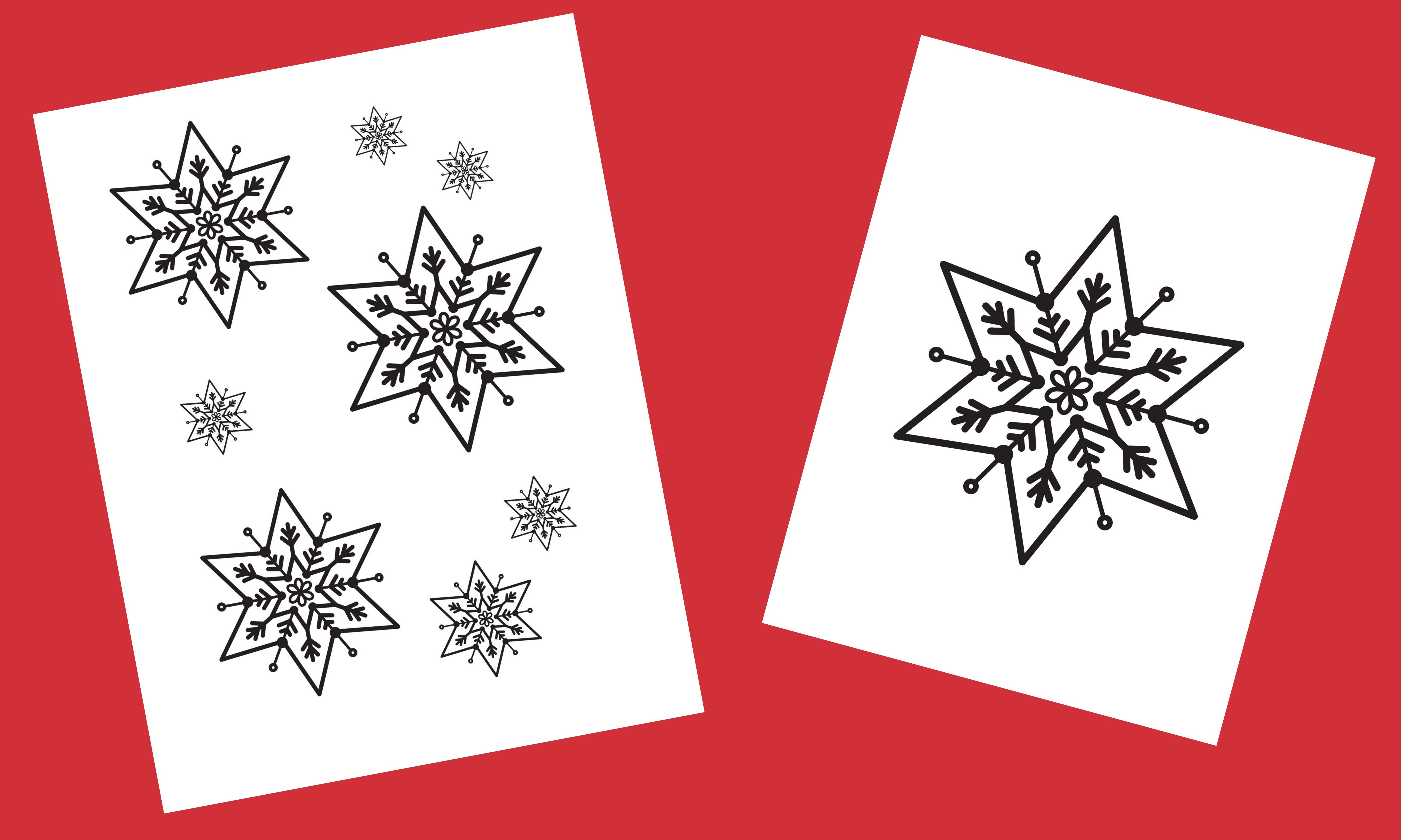 black and white snowflakes