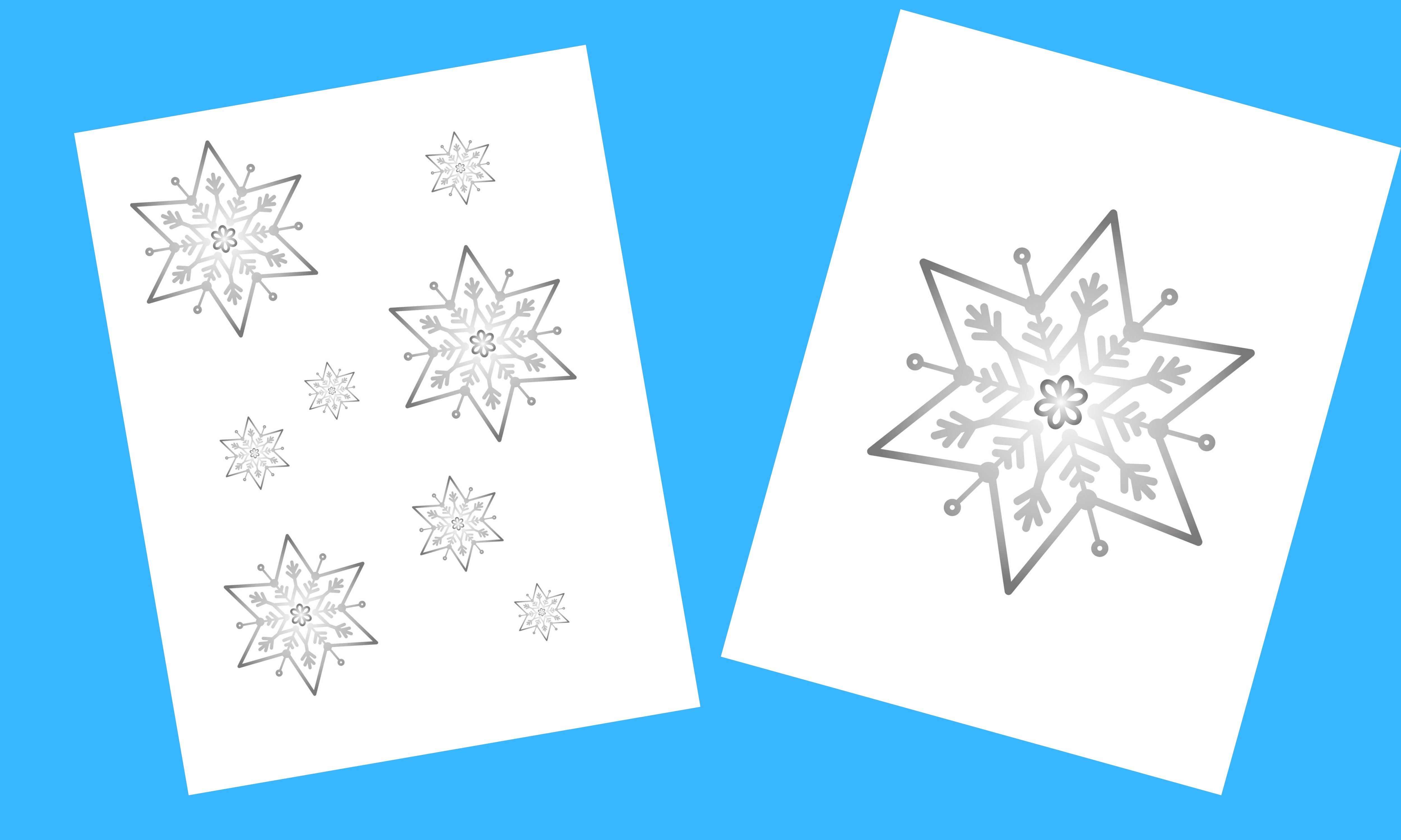 grey and white snowflake templates