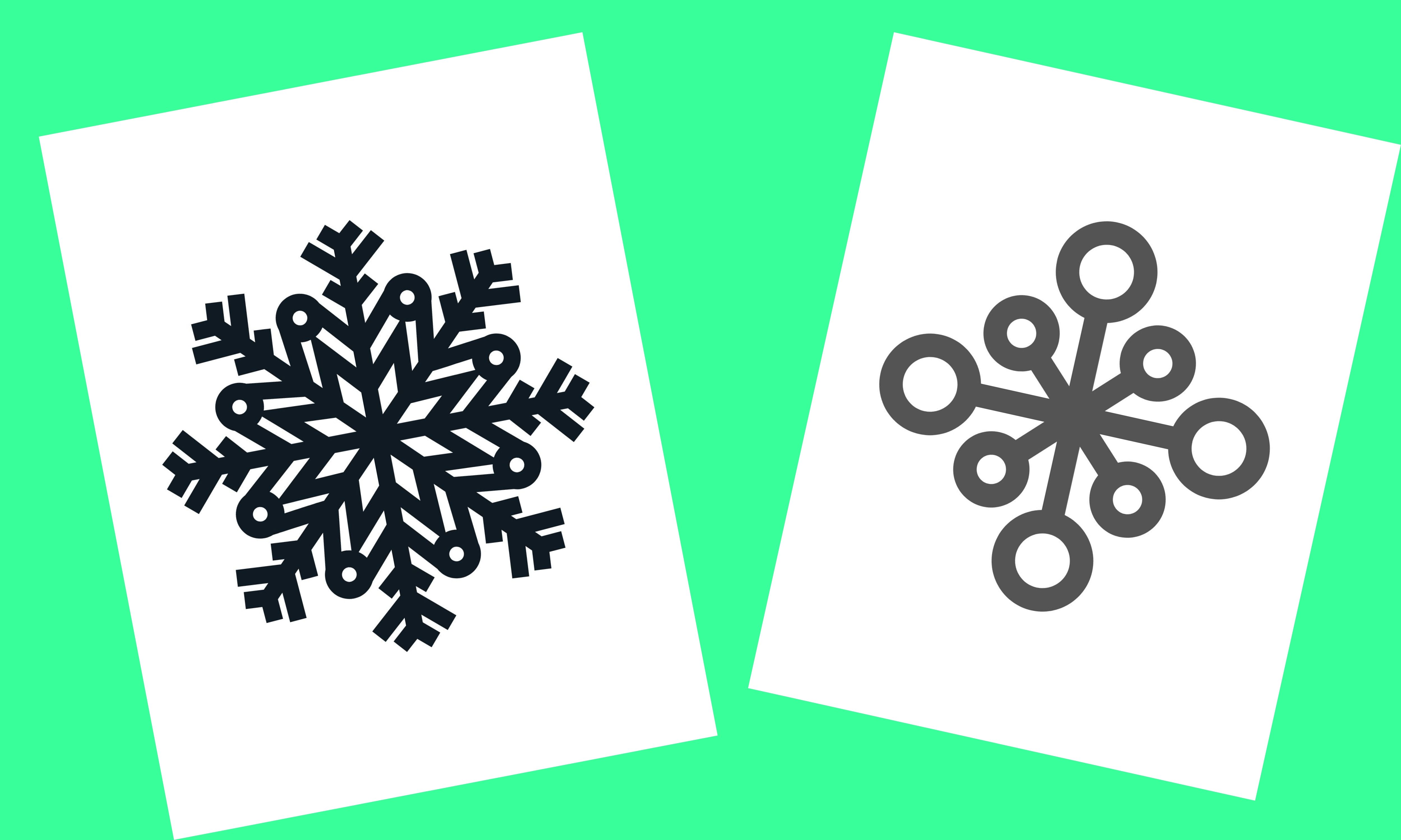 two large black and white snowflake patterns to trace