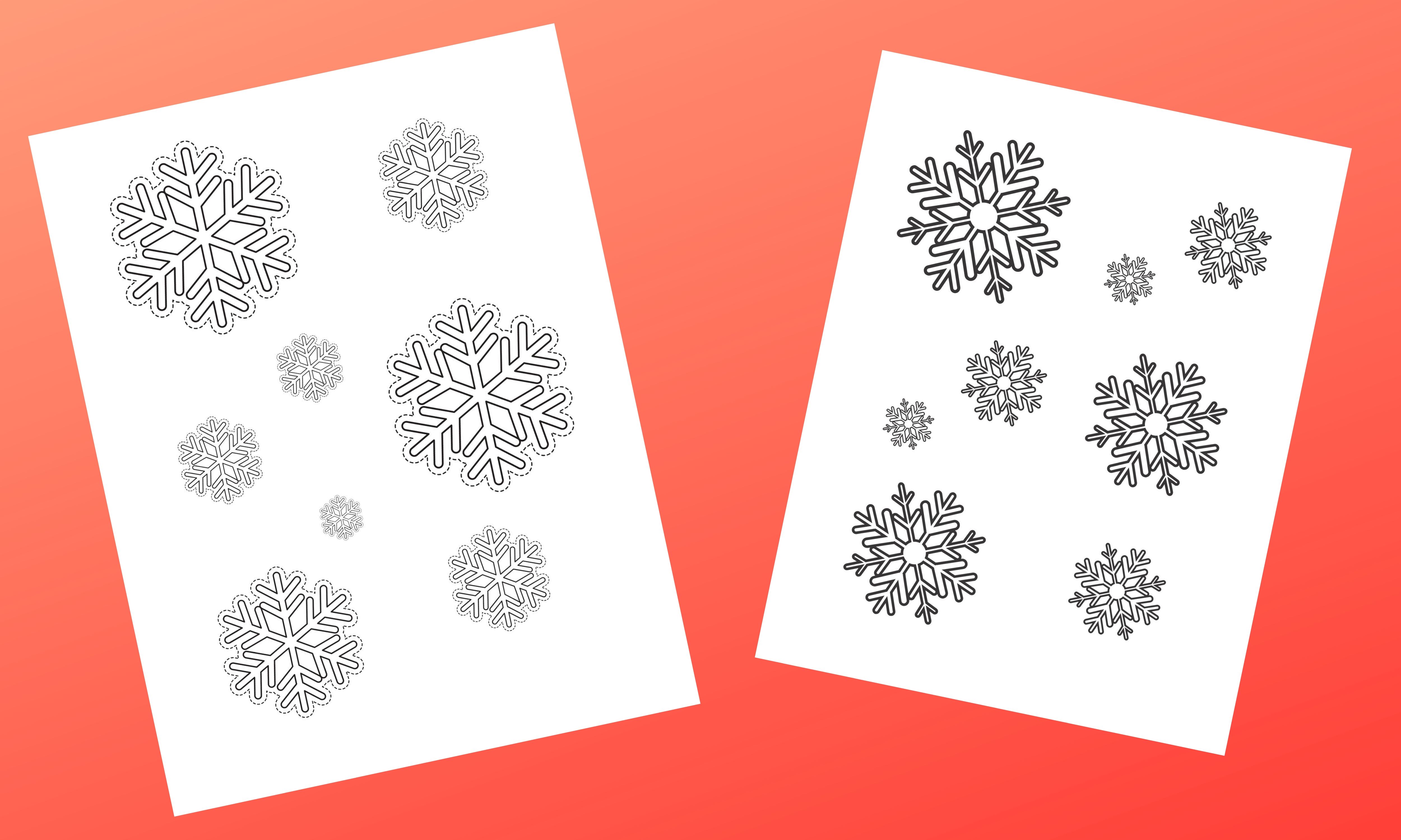 small snowflake patterns to trace