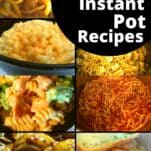 Different Instant Pot cooked pasta dishes.