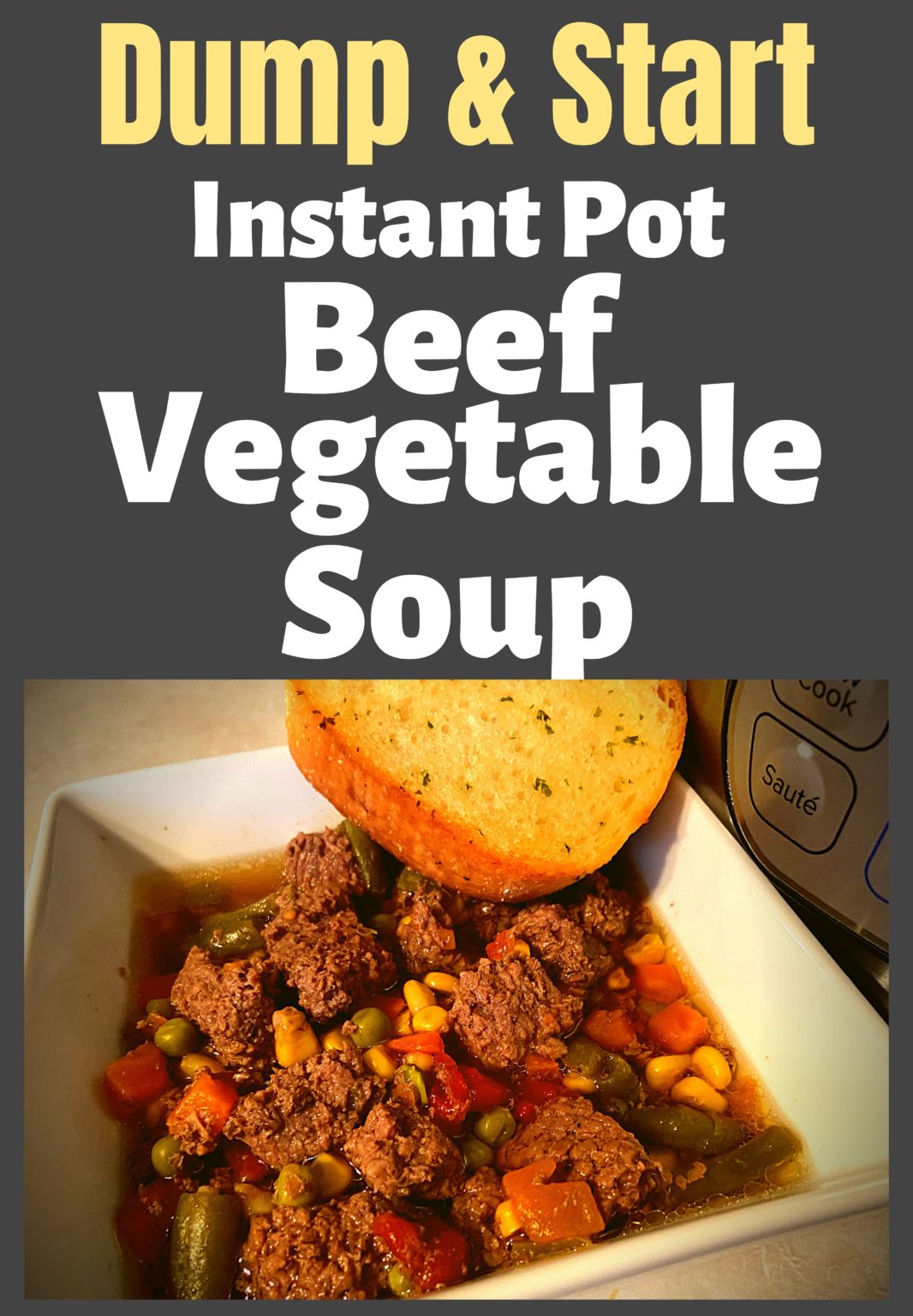 Dump and Start Instant Pot Beef Vegetable Soup - The Peculiar Green Rose