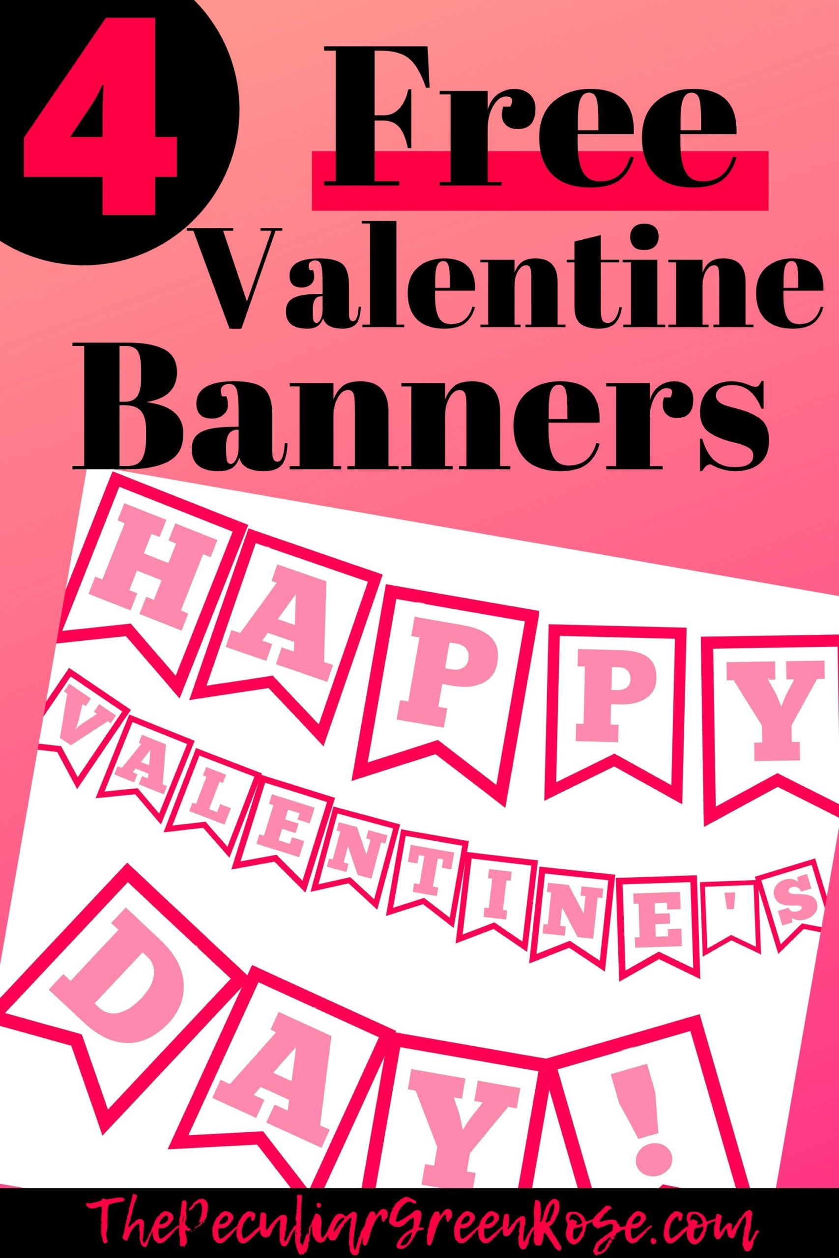 A white and pink Happy Valentine's Day Banner.