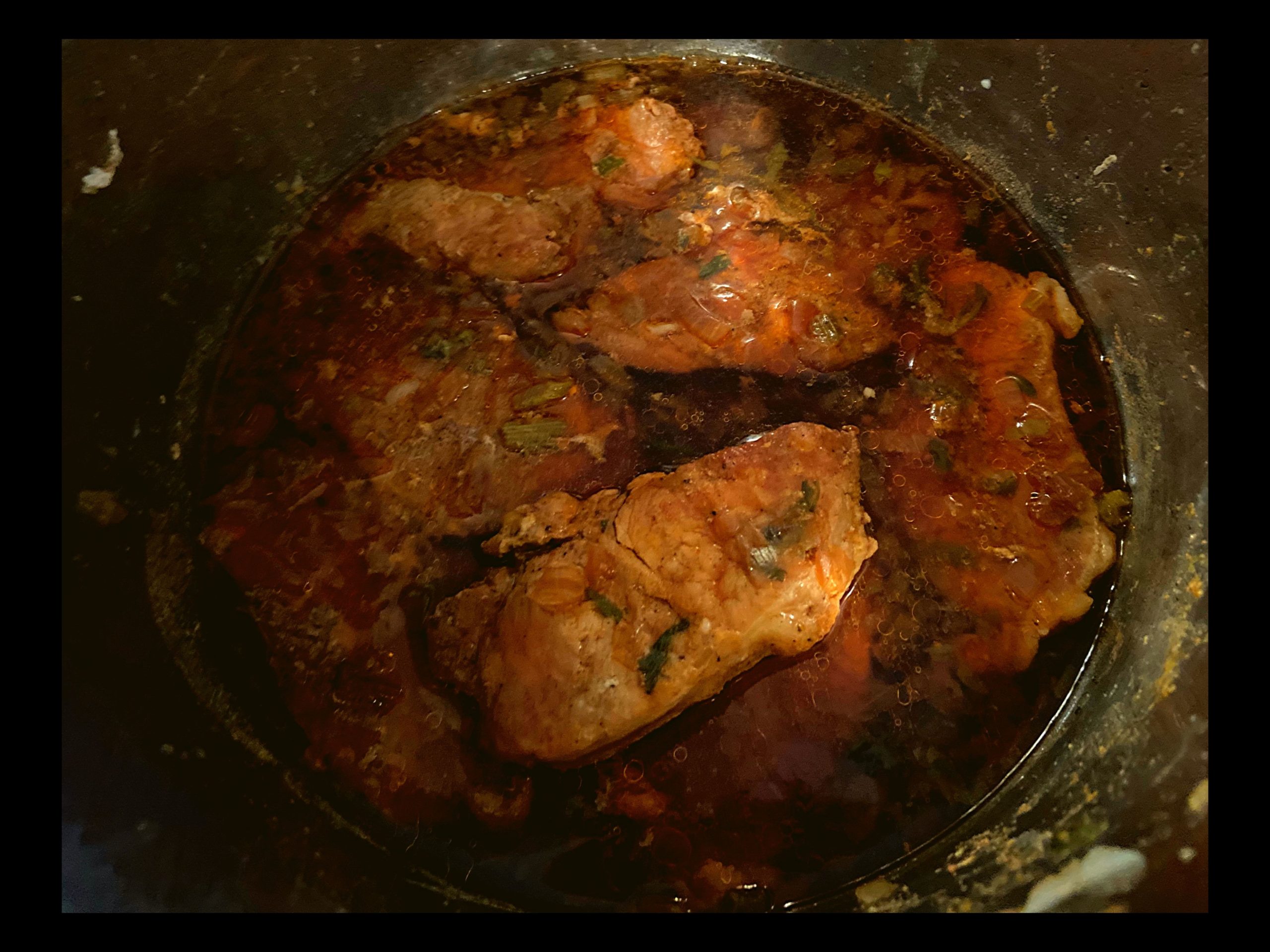 Pork Chops in a brown gravy in an instant pot