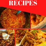 Instant Pot spaghetti, shrimp fajita, chili, shredded chicken tacos, amazing shrimp, and 3 packet roast.