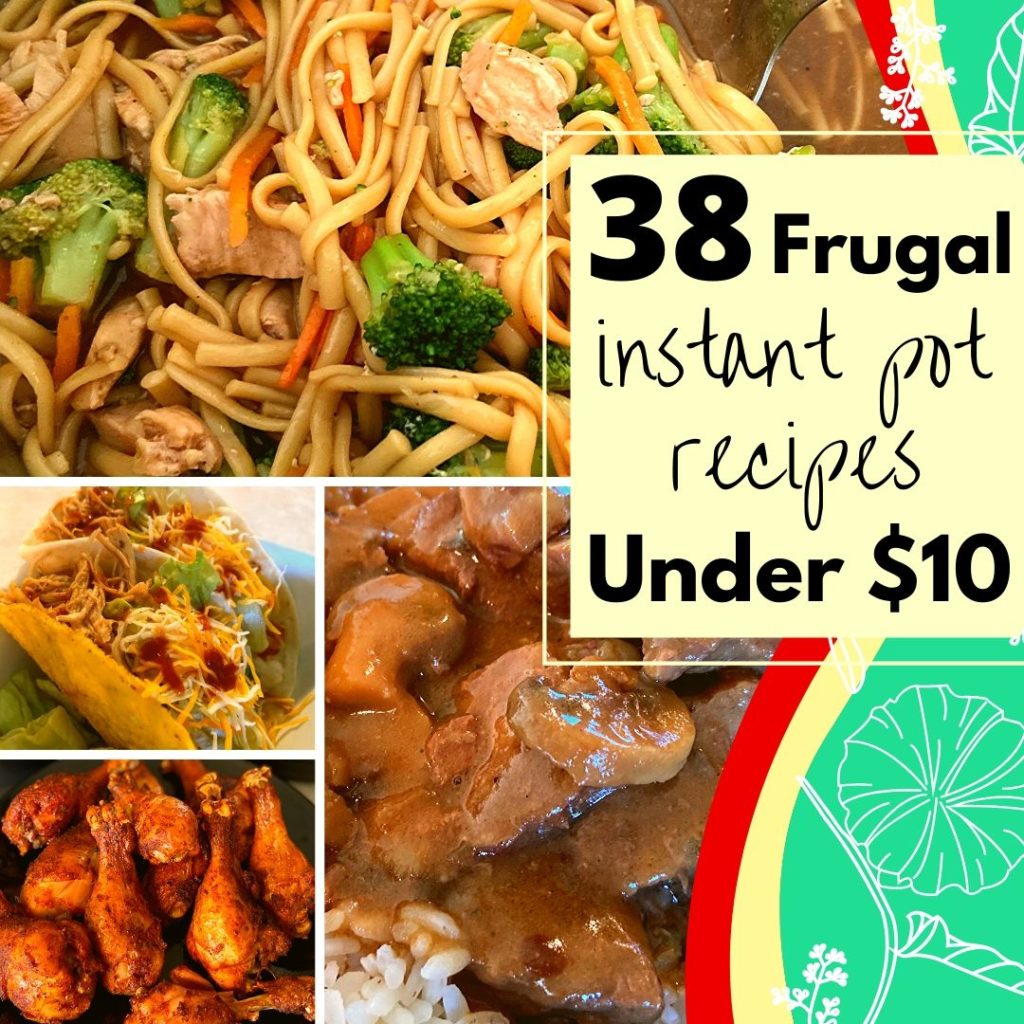 Images of different Instant Pot meals you can make for under $10.
