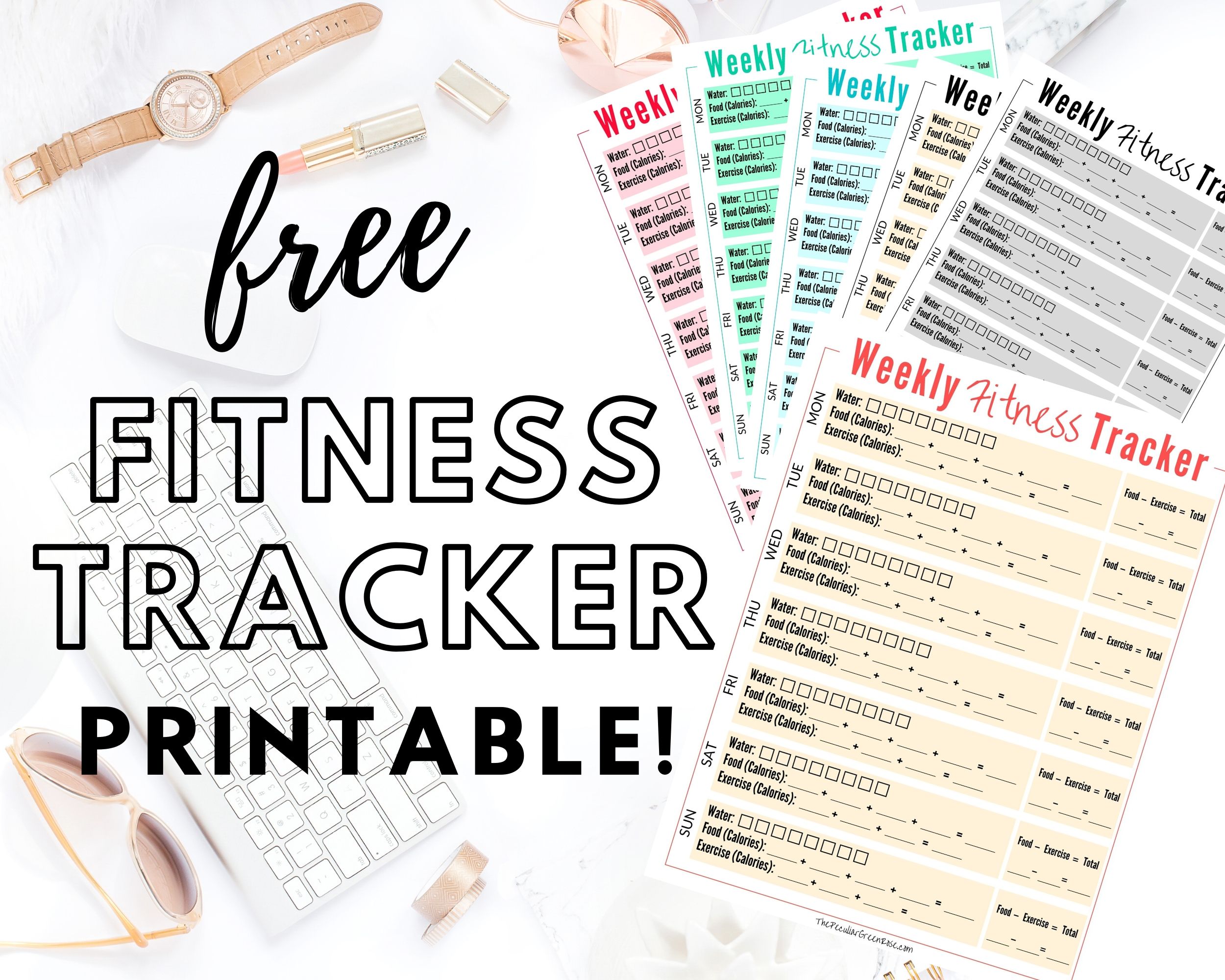 6 Free Weekly Fitness Tracker Printables - The Peculiar Green Rose