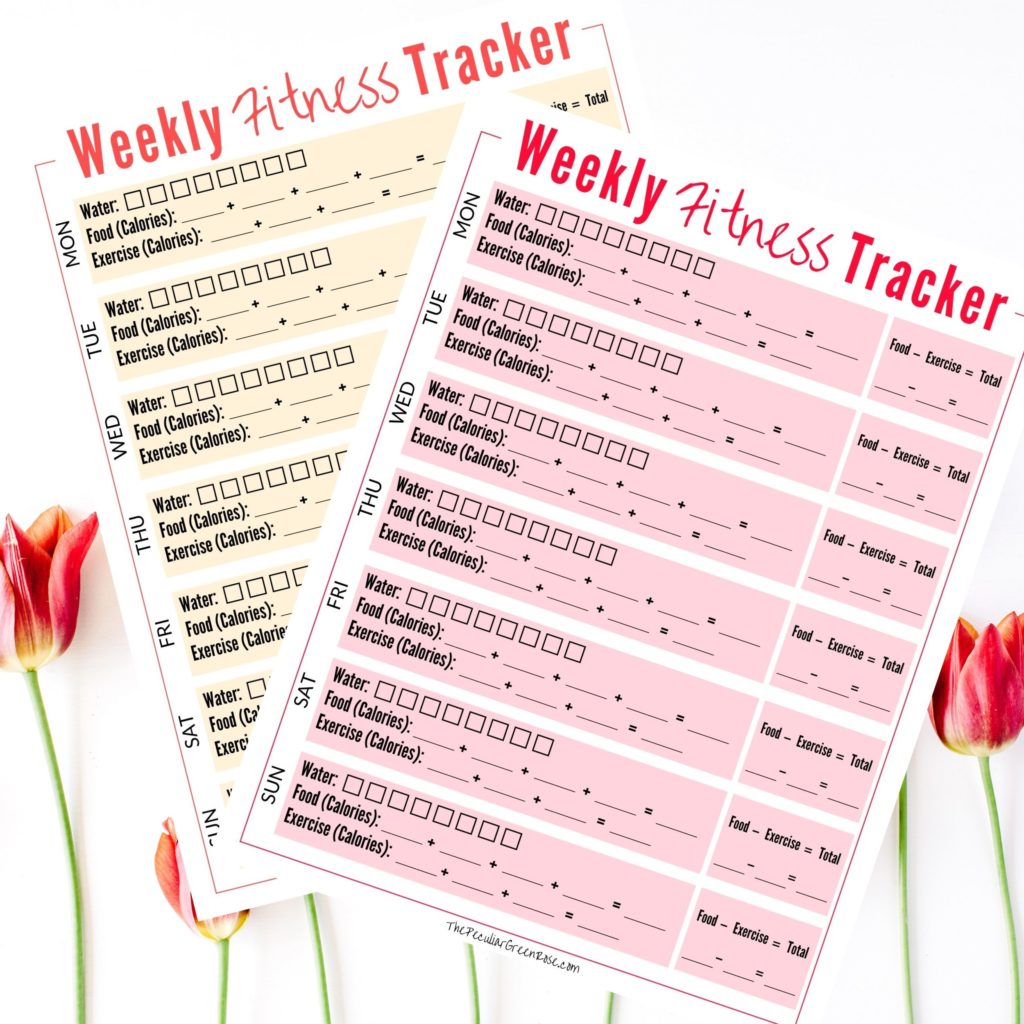 Tan and Salmon color or Pink Exercise Tracker Printable