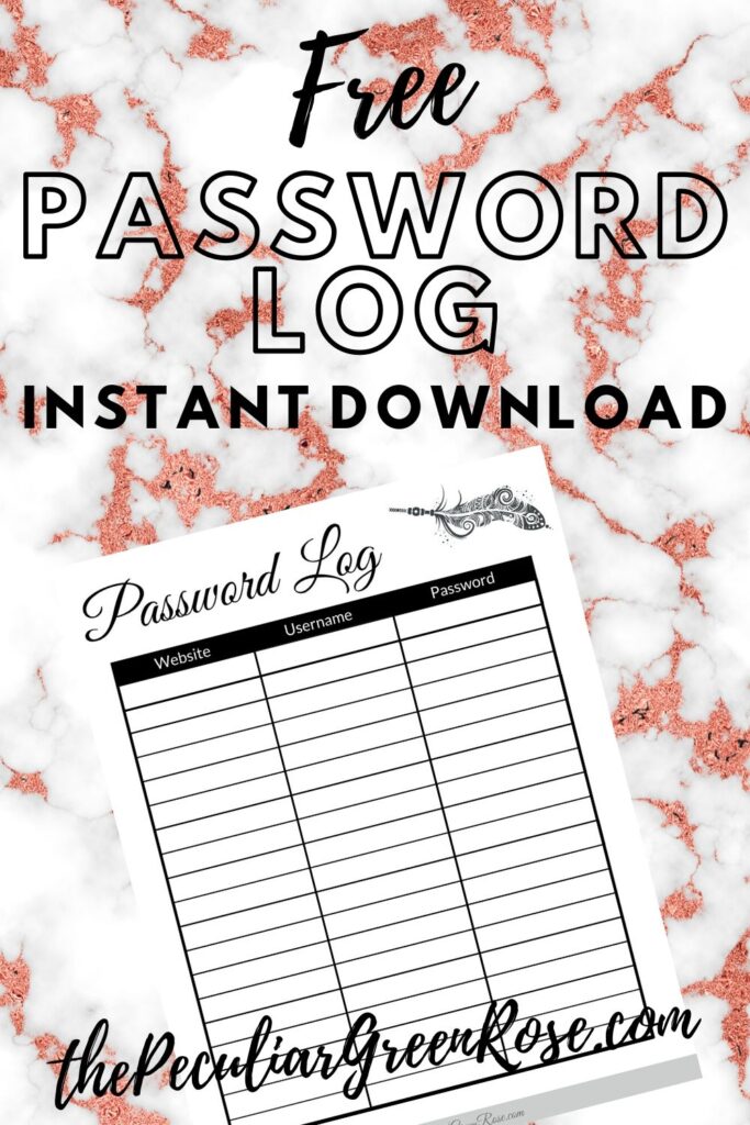Free Cute Printable Password Log