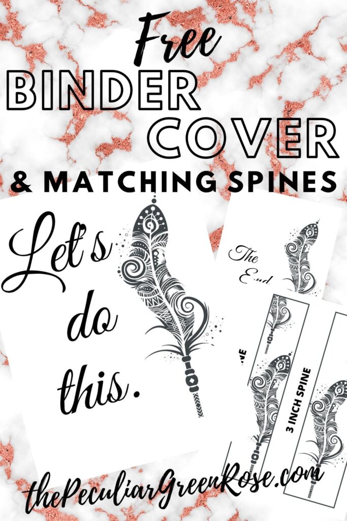 Bohemian style binder cover with matching spines.