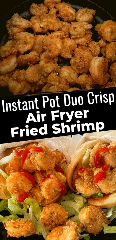 Air fryer fried shrimp in a Instant Pot Duo Crisp.