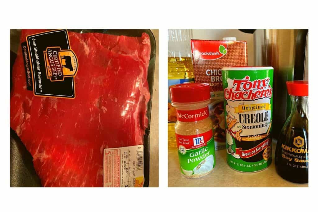 Ingredients to make Instant pot flank steak