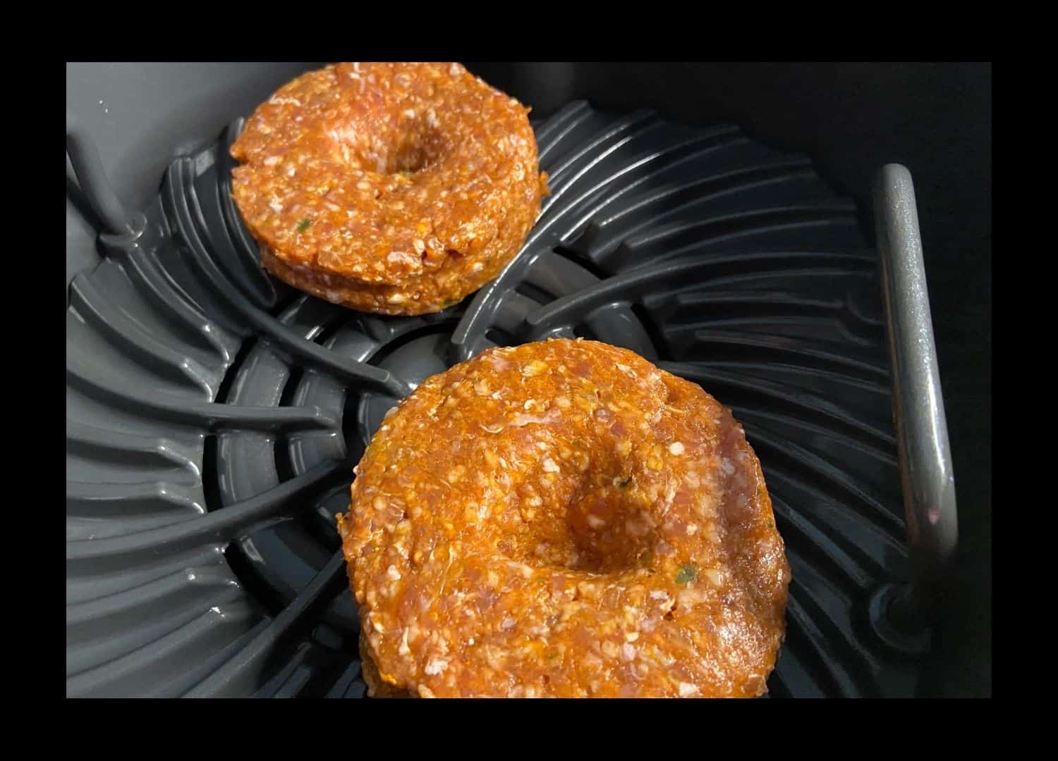 Raw Hamburger Patties on a Ninja Foodi Grill