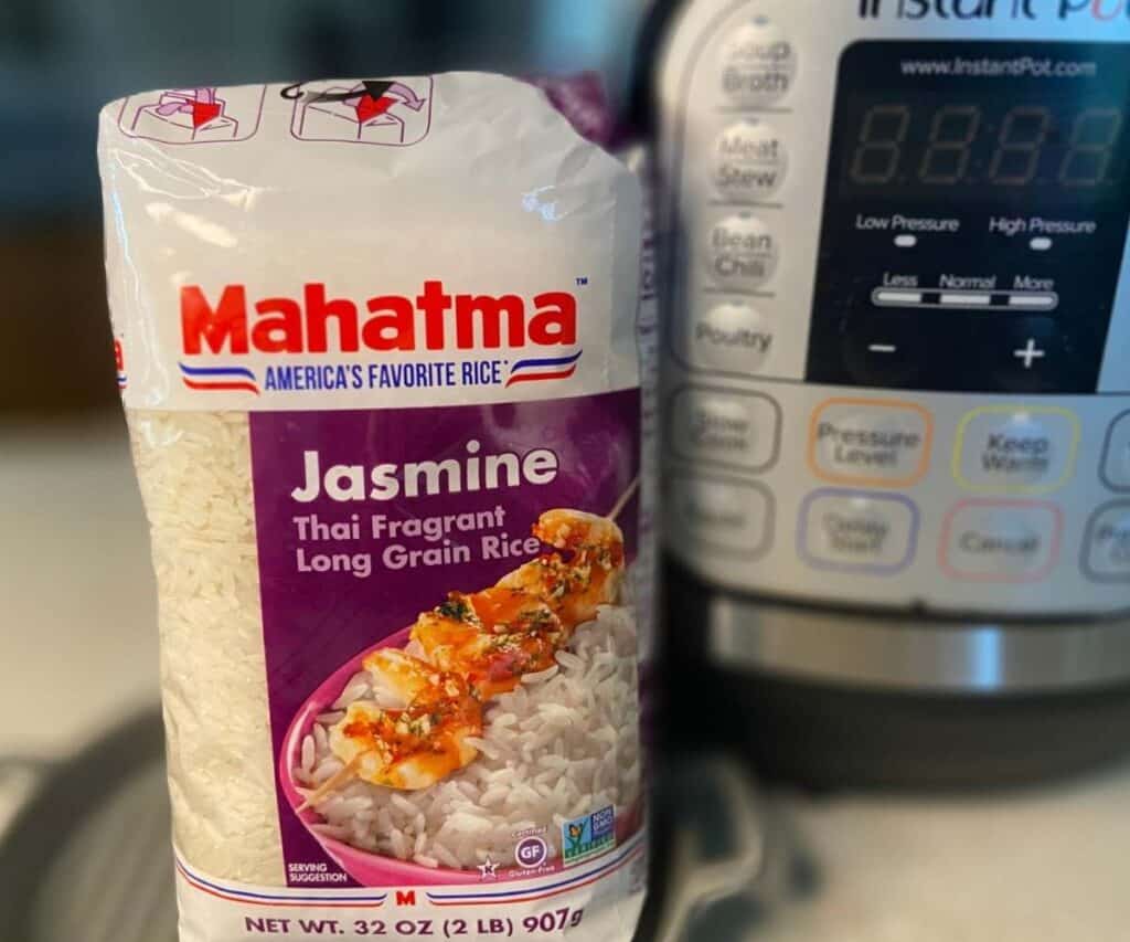 Instant Pot Jasmine Rice and an Instant Pot on a Kitchen Counter