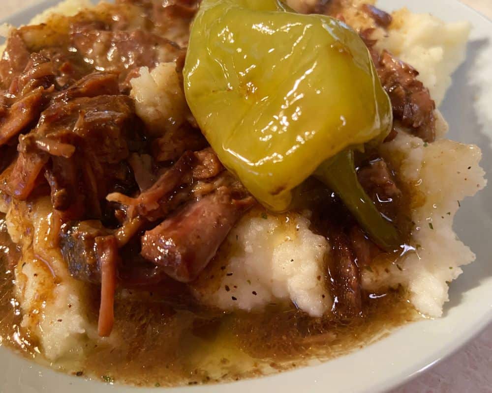 Mississippi Pot Roast on a white plate