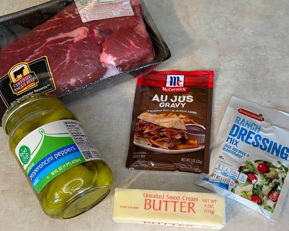 Ingredients for a Mississippi Pot Roast