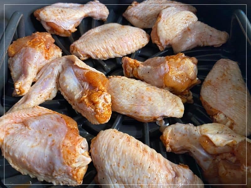 Air fryer chicken wings before cooking
