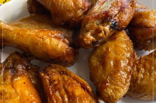 Air fryer chicken wings that just finished air frying