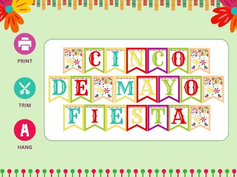Cinco De Mayo Printable Banner - The Peculiar Green Rose